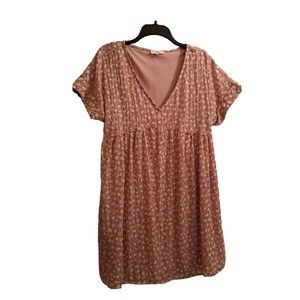 Entro Boho Blush Pink Tunic Babydoll Dress